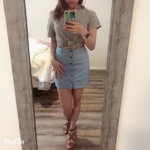 Light Blue Mini Skirt